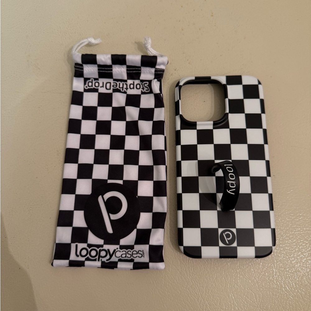 Loopy Case IPhone 15 Pro Max-Black & White Checkered